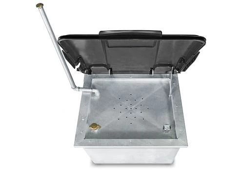 Collecteur d'huile usée DENIOS en acier galvanisé couvercle de protection en plastique + jauge 800 l 123-561 se f...