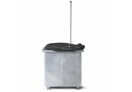 Collecteur d'huile usée DENIOS en acier galvanisé couvercle de protection en plastique + jauge 800 l 123-561 se f...