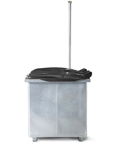 Collecteur d'huile usée DENIOS en acier galvanisé couvercle de protection en plastique + jauge 800 l 123-561 se f...