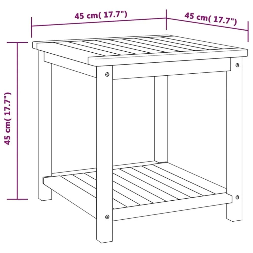 Rangement professionnel Table d'appoint en bois d'acacia massif 45 x 45 x 45 cm DEC040261