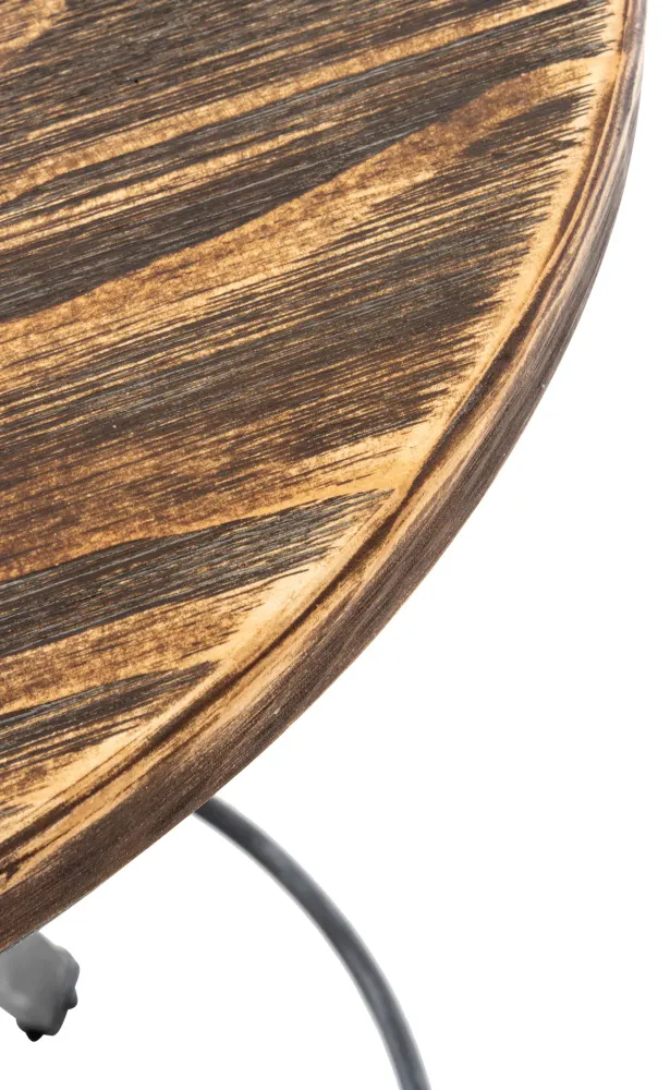 Sécurité commerciale Table haute en bois massif et métal argenté hauteur réglable style industriel TAB10064