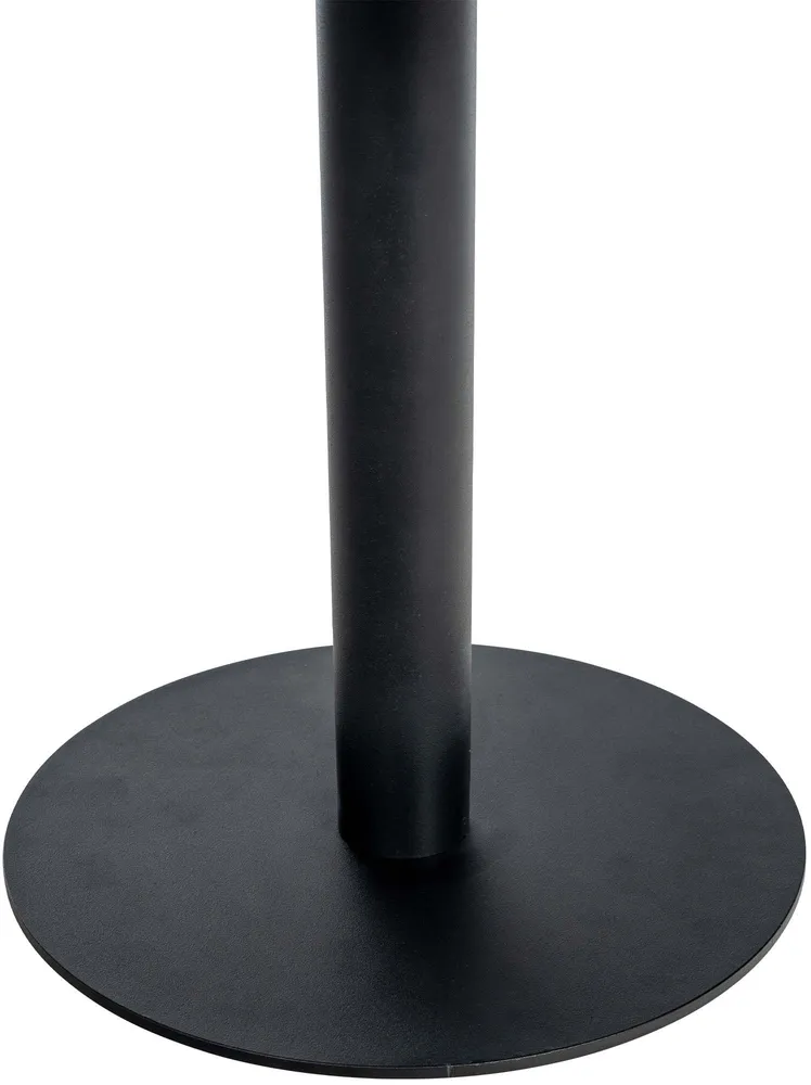 Table d'appoint récent plateau rond en bois gris Ø60cm design avec pied central en métal noir 10_0009149