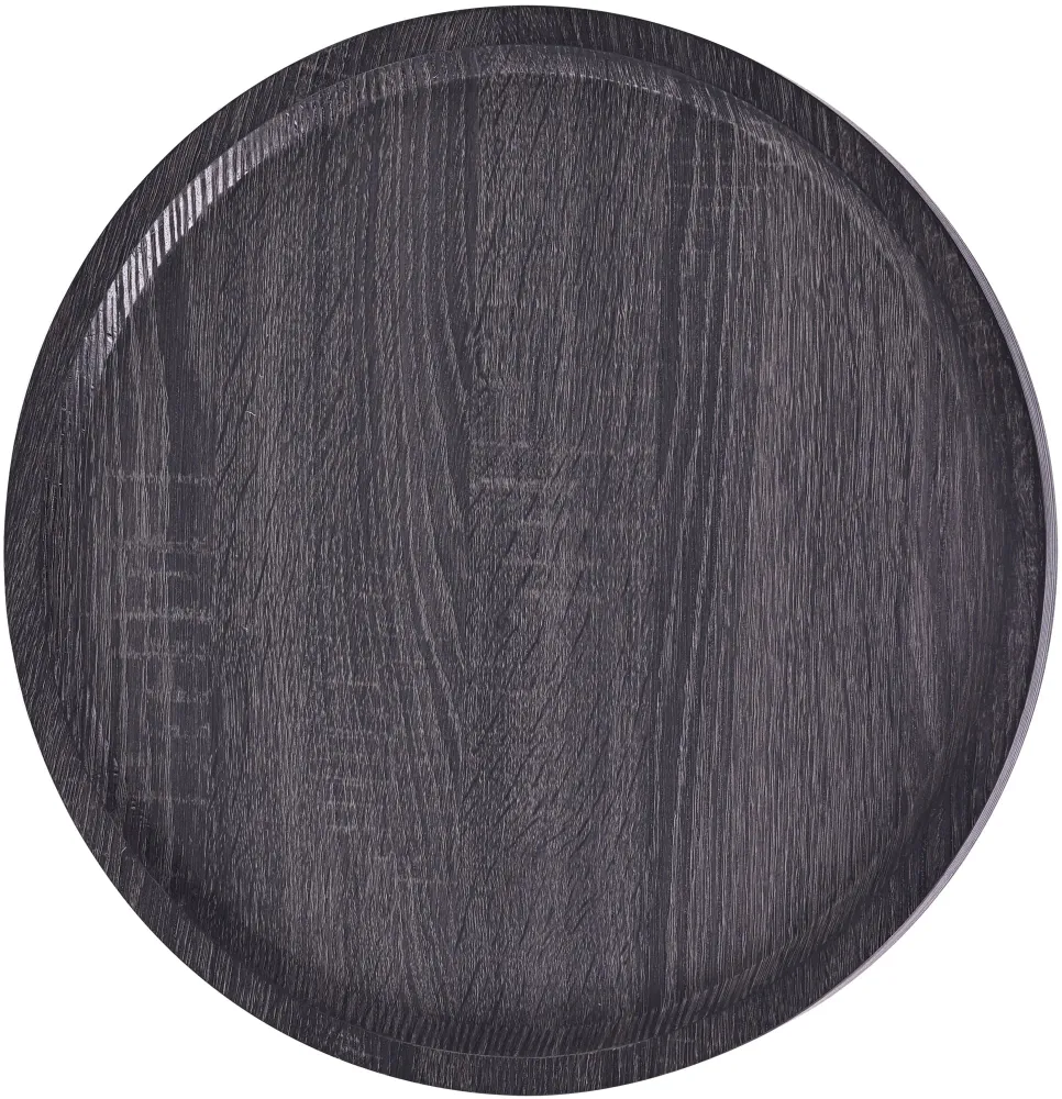 Table d'appoint récent plateau rond en bois gris Ø60cm design avec pied central en métal noir 10_0009149