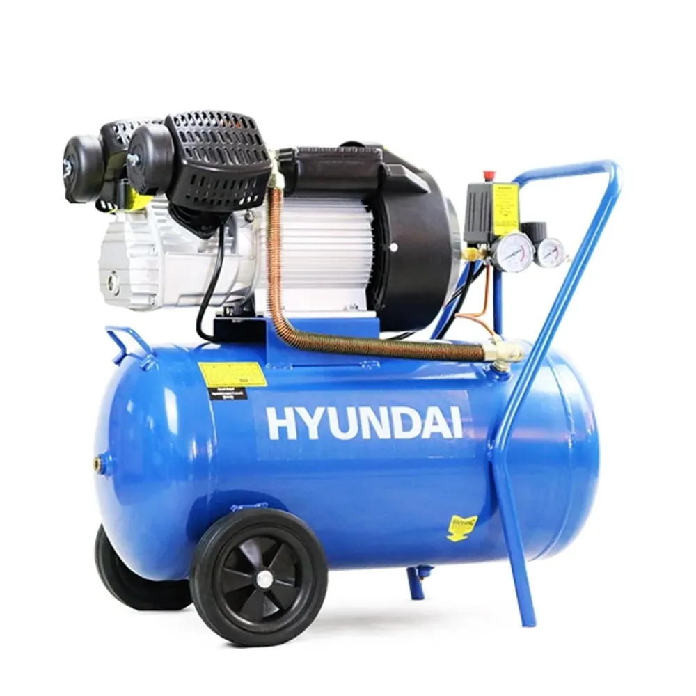 Jeu de klaxons Hyundai HY3050V 50L Electric Air Compressor 14CFM 116psi Direct Drive V-Twin 230V