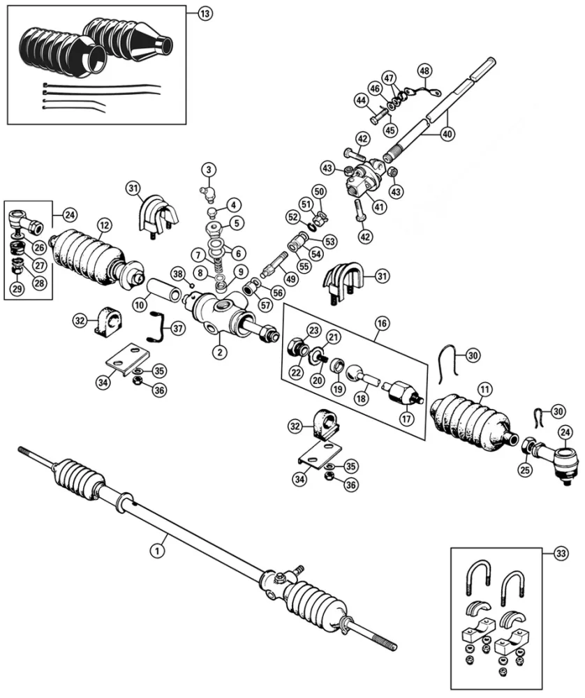 STEERING RACK,LHD,SPITFIRE - Compatible Universel
