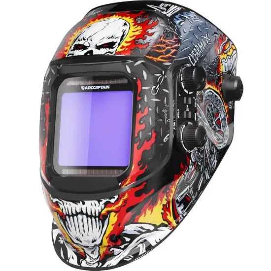 ARCCAPTAIN Étendu View Auto-Darkening Skeletonknight Design Welding Helmet