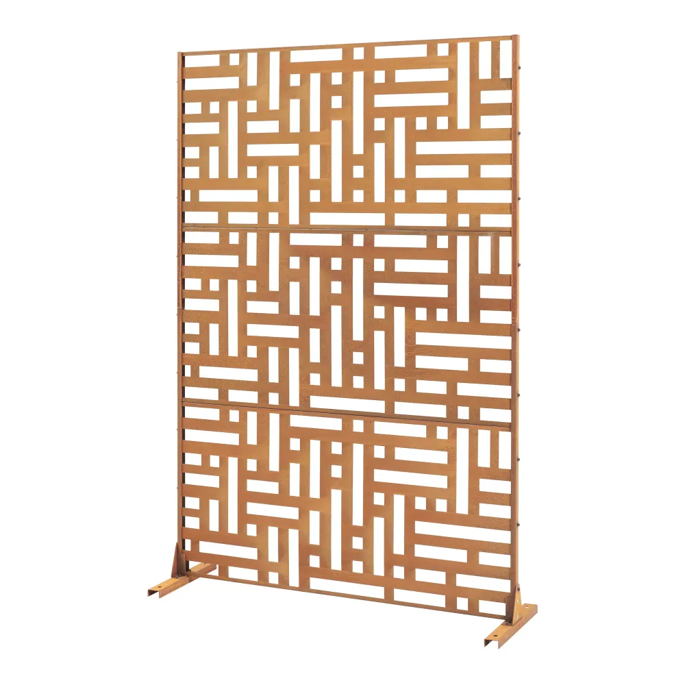 Cloison de séparation pour extérieur et intérieur 180 x 120 x 40 cm acier galvanisé rouille 03_0009273