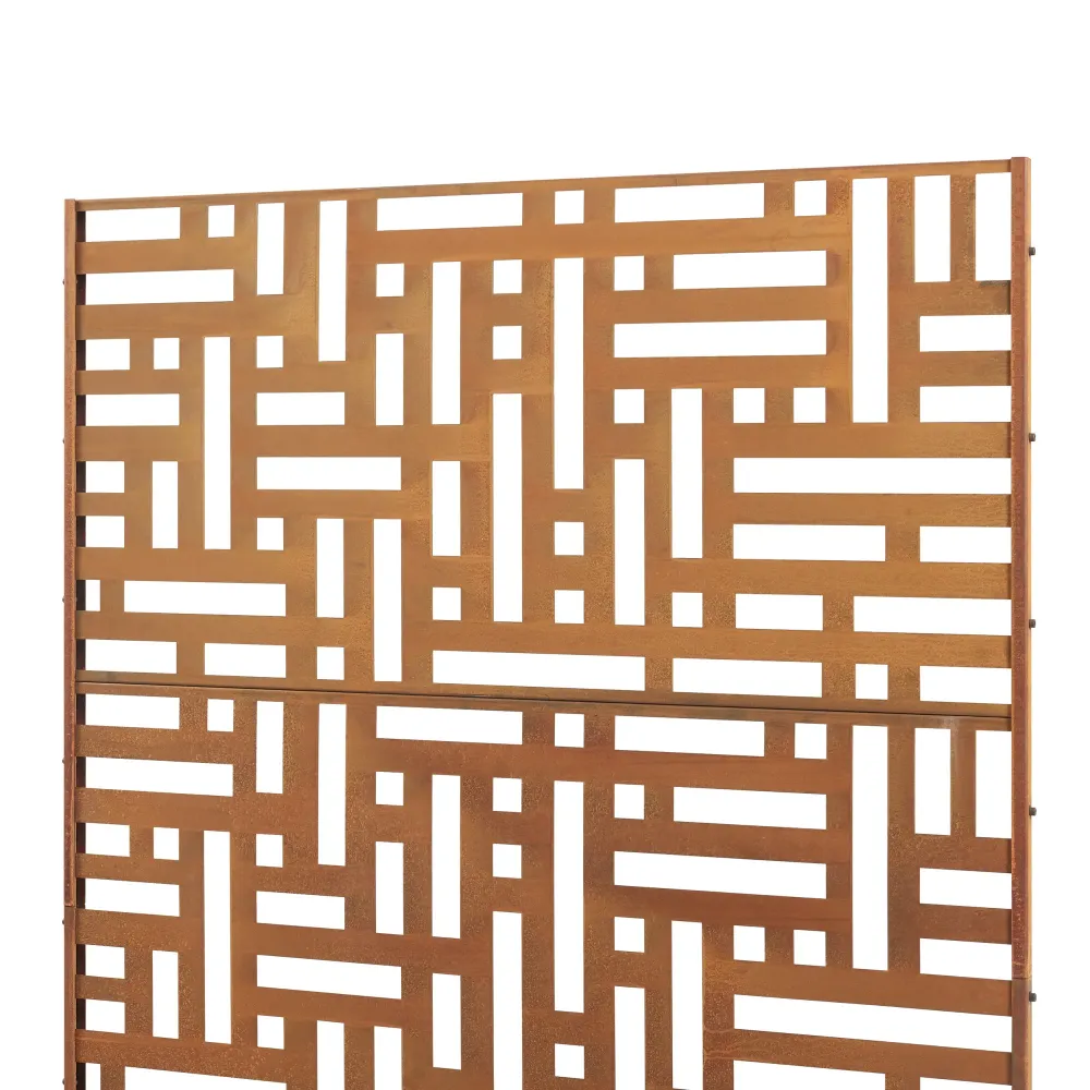 Cloison de séparation pour extérieur et intérieur 180 x 120 x 40 cm acier galvanisé rouille 03_0009273