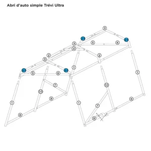 # 2-1 Coin arche 52 3/4'' 3 trous