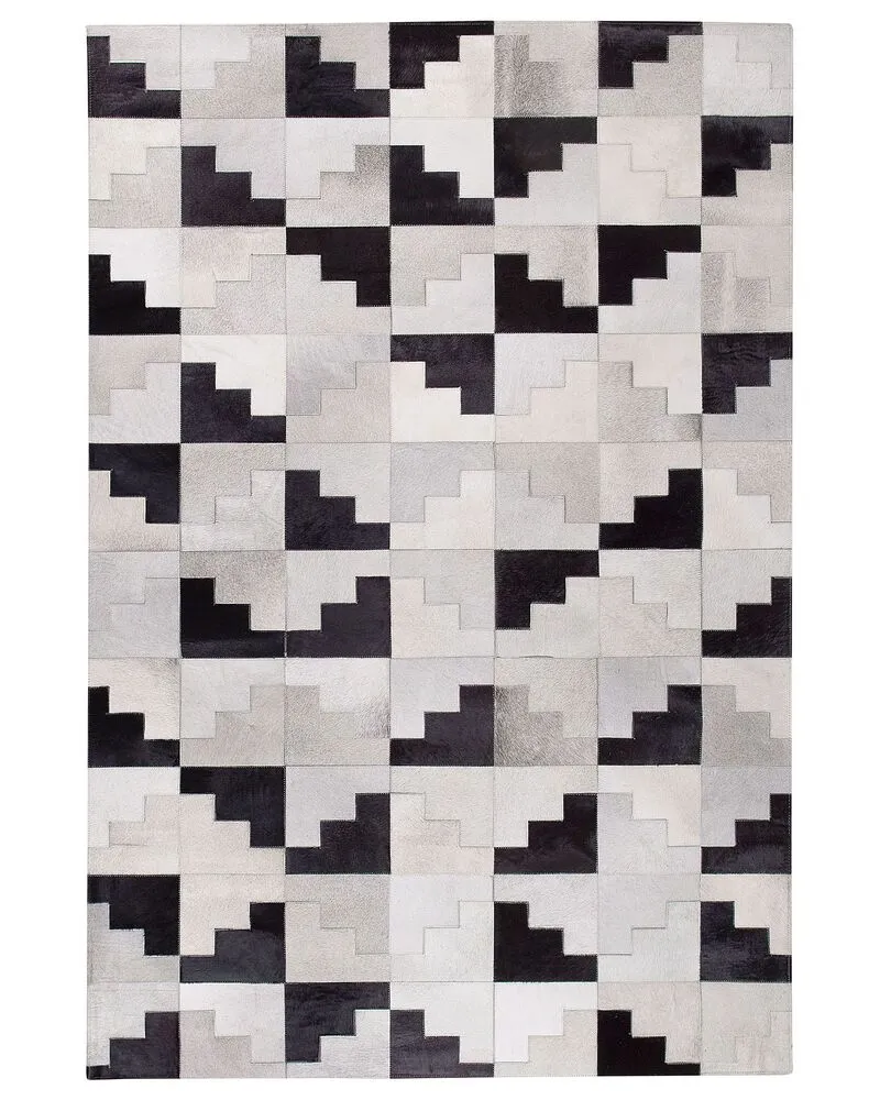 Cowhide Area Rug 160 x 230 cm Noir jais Grey EFIRLI
