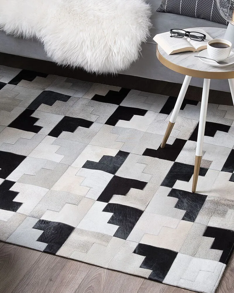 Cowhide Area Rug 160 x 230 cm Noir jais Grey EFIRLI