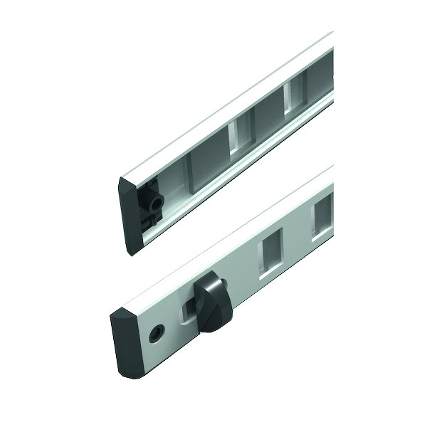Grille à glissière aisé en applique d'ération intérieure 485/1 - Largeur : 275 mm - Hauteur : 22 mm - Coloris : argen...