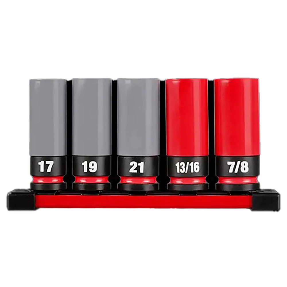 Jeu de douilles d’écrou de roue SAE et métrique à entraînement 1/2'' métrique SHOCKWAVE Impact Duty, 5 pièces
