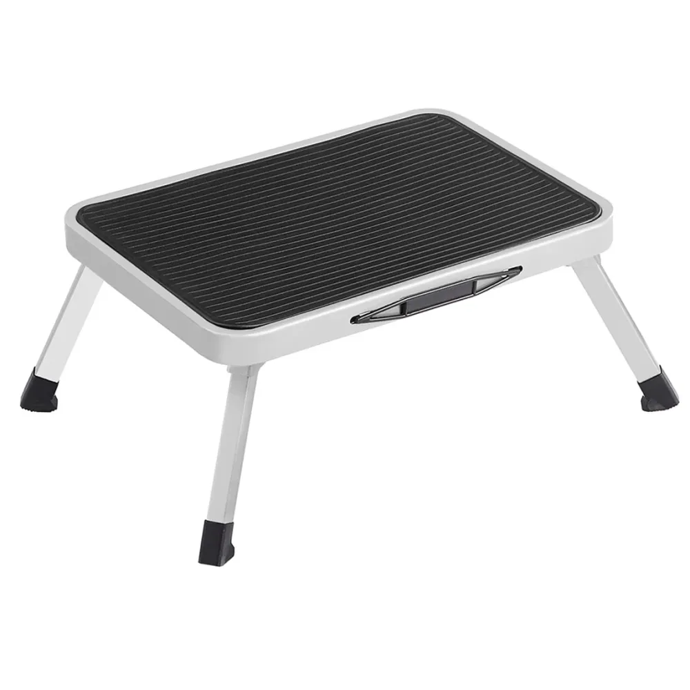 Marchepied à 1 niveau escabeau échelle tabouret en acier antidéparant pliable avec poignée capacité de charge 150 kg excel...