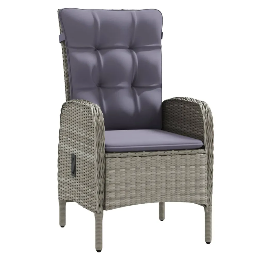 Mobilier à dîner d'extérieur avec coussins 3 pièces gris et noir 02_0014697