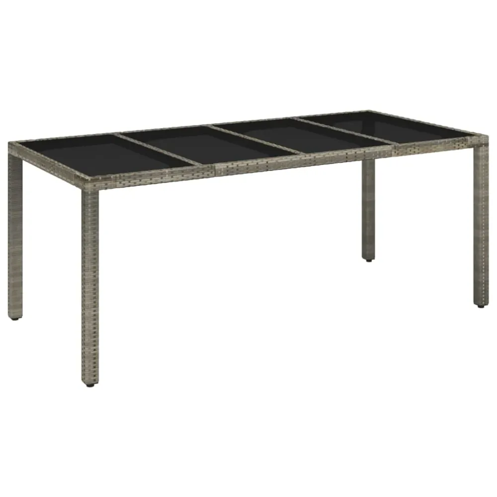 Mobilier à dîner de jardin et coussins 7 pièces gris rotin 02_0014901