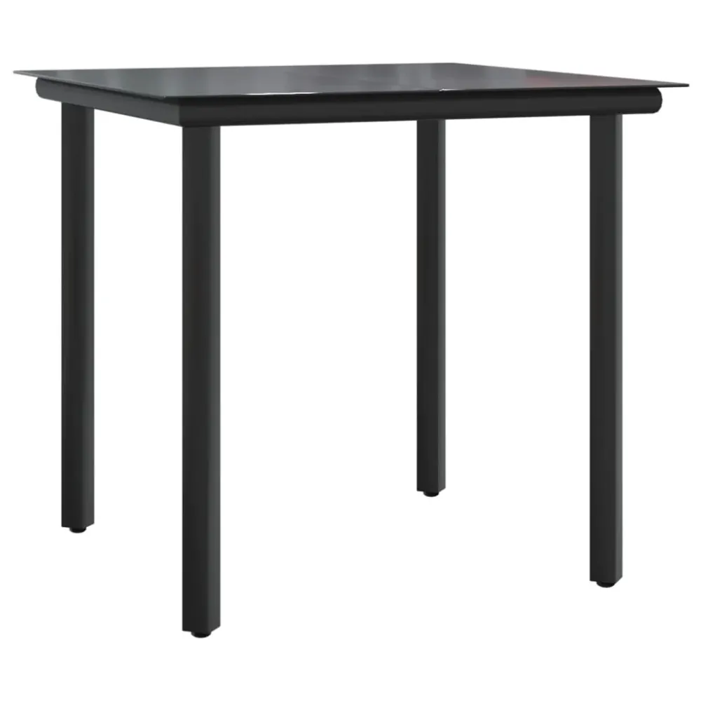 Mobilier à dîner de jardin et coussins 5 pièces noir résine tressée 02_0014872