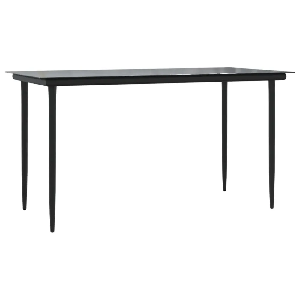 Mobilier à dîner de jardin et coussins 5 pièces noir résine tressée 02_0014878