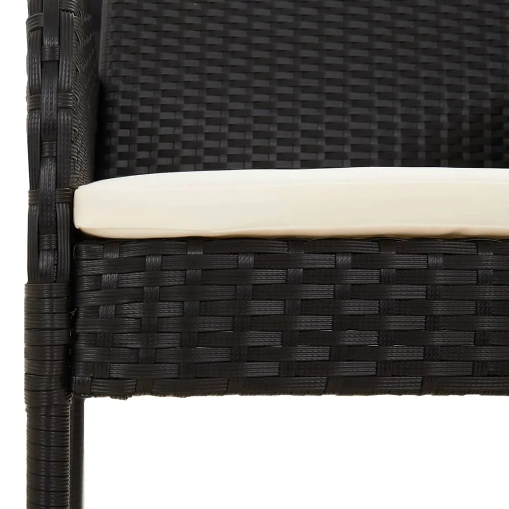 Mobilier à dîner de jardin et coussins 5 pièces noir résine tressée 02_0014878