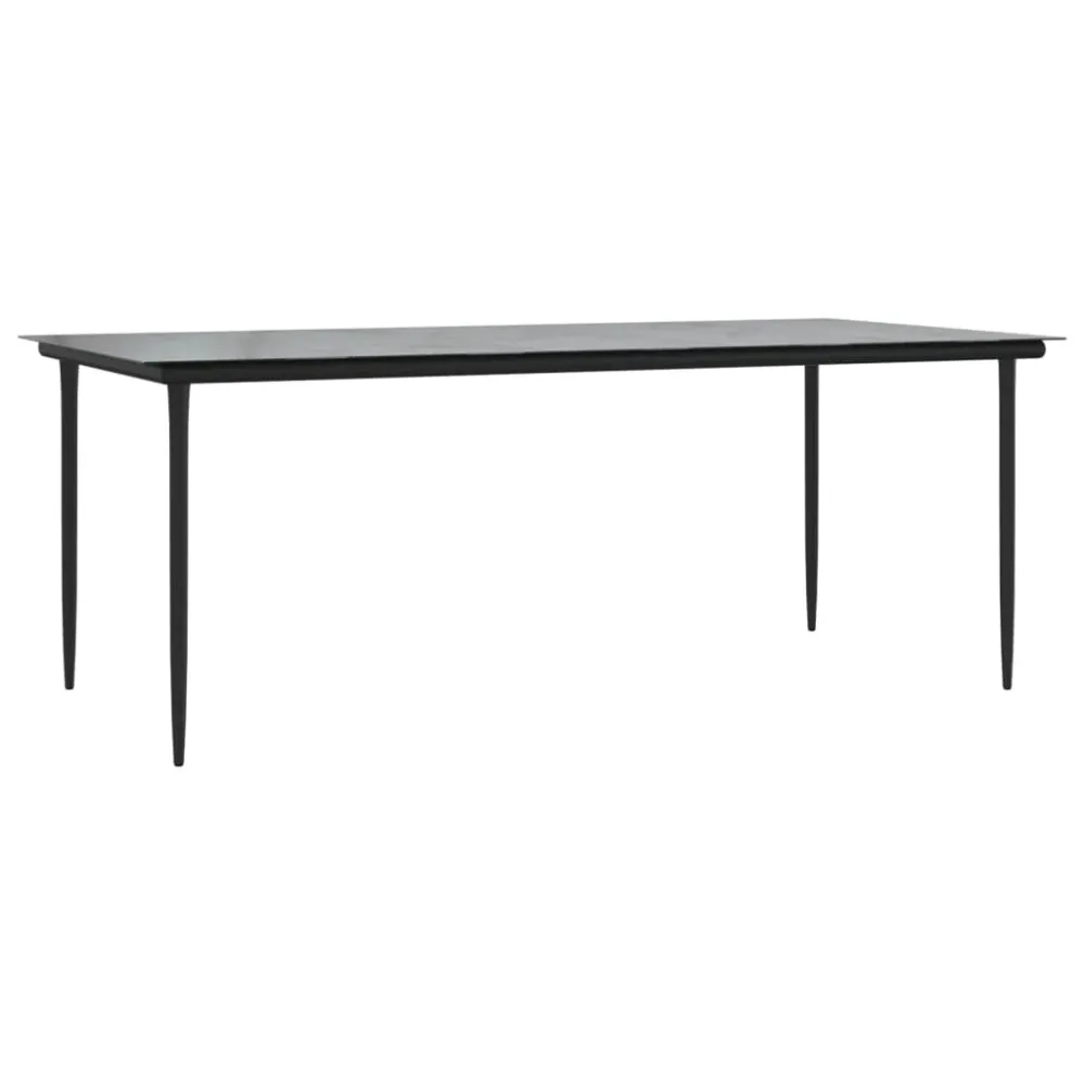 Mobilier à dîner de jardin et coussins 7 pièces noir et gris rotin 02_0014905