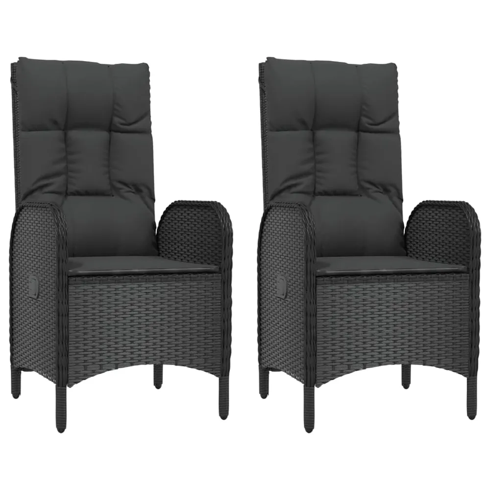 Mobilier à dîner de jardin et coussins 5 pièces noir résine tressée 02_0014882