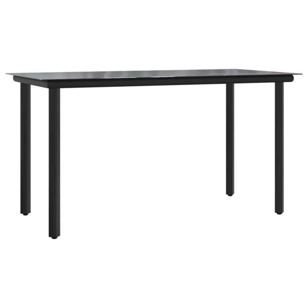 Mobilier à dîner de jardin et coussins 5 pièces noir et gris 02_0014862