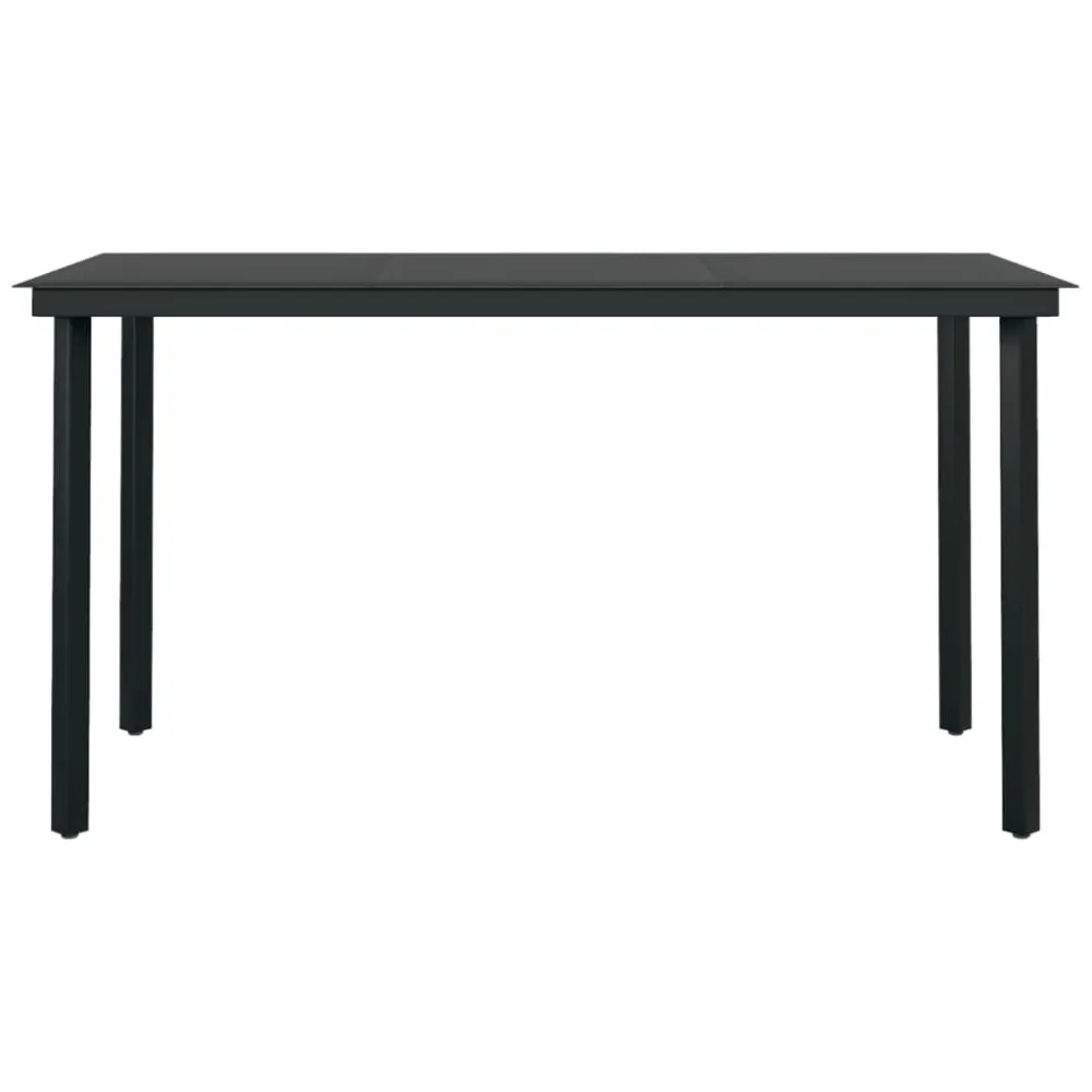 Mobilier à dîner de jardin coussins 5 pièces résine tressée verre 02_0014848