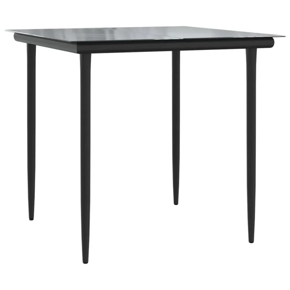 Mobilier à dîner de jardin 3 pièces avec coussins noir et gris 02_0014760