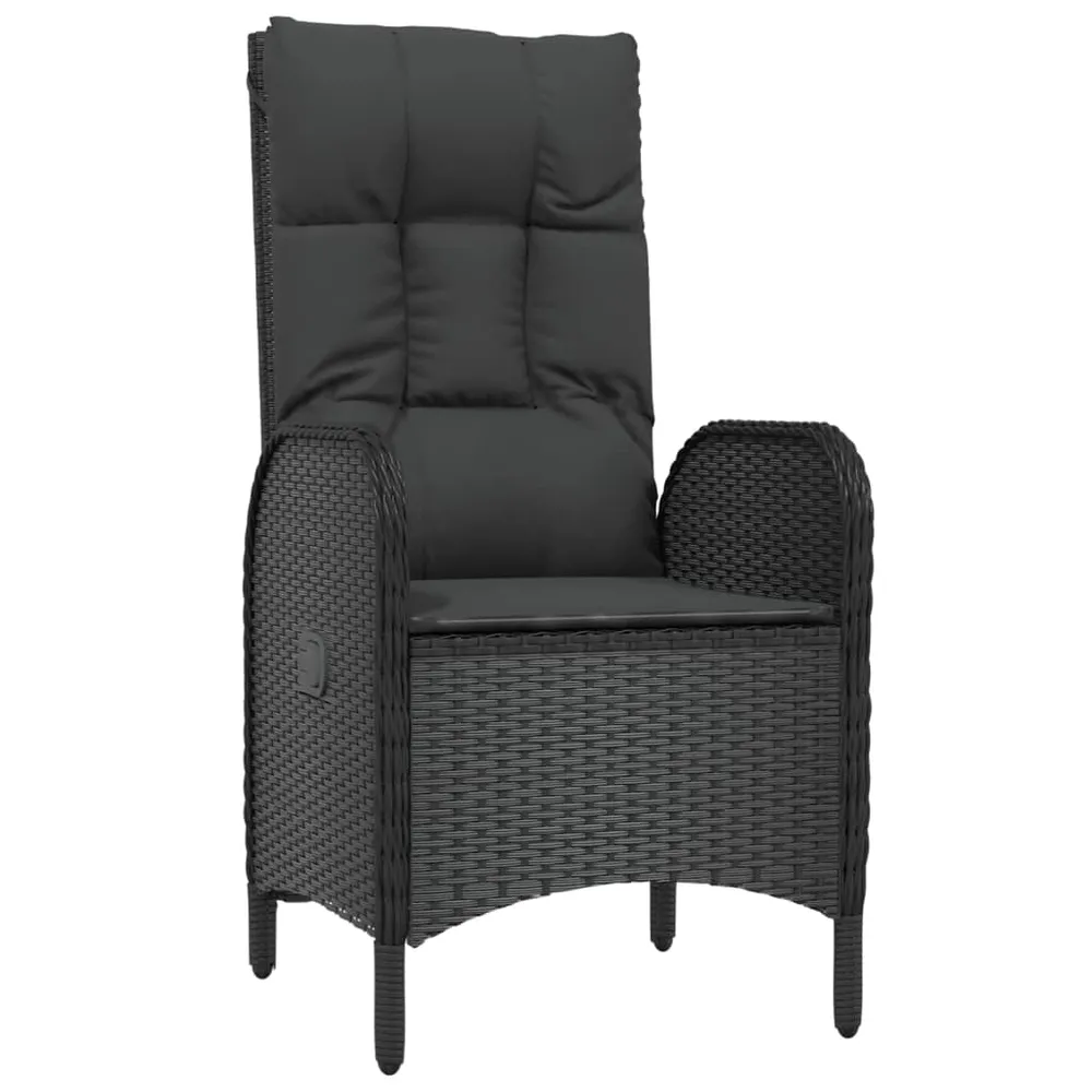 Mobilier à dîner de jardin 9 pièces et coussins noir résine tressée 02_0014834