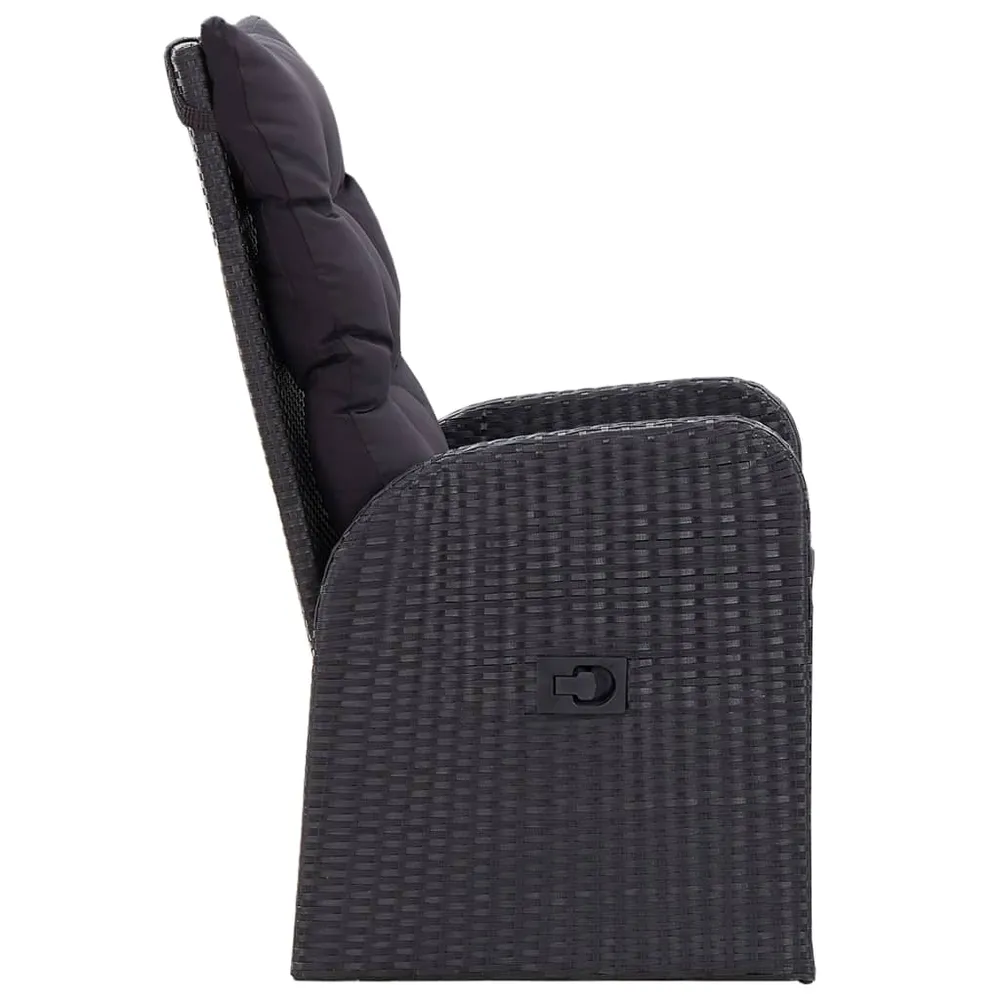 Mobilier de salle à manger de jardin avec coussins 7 pièces noir 02_0014613