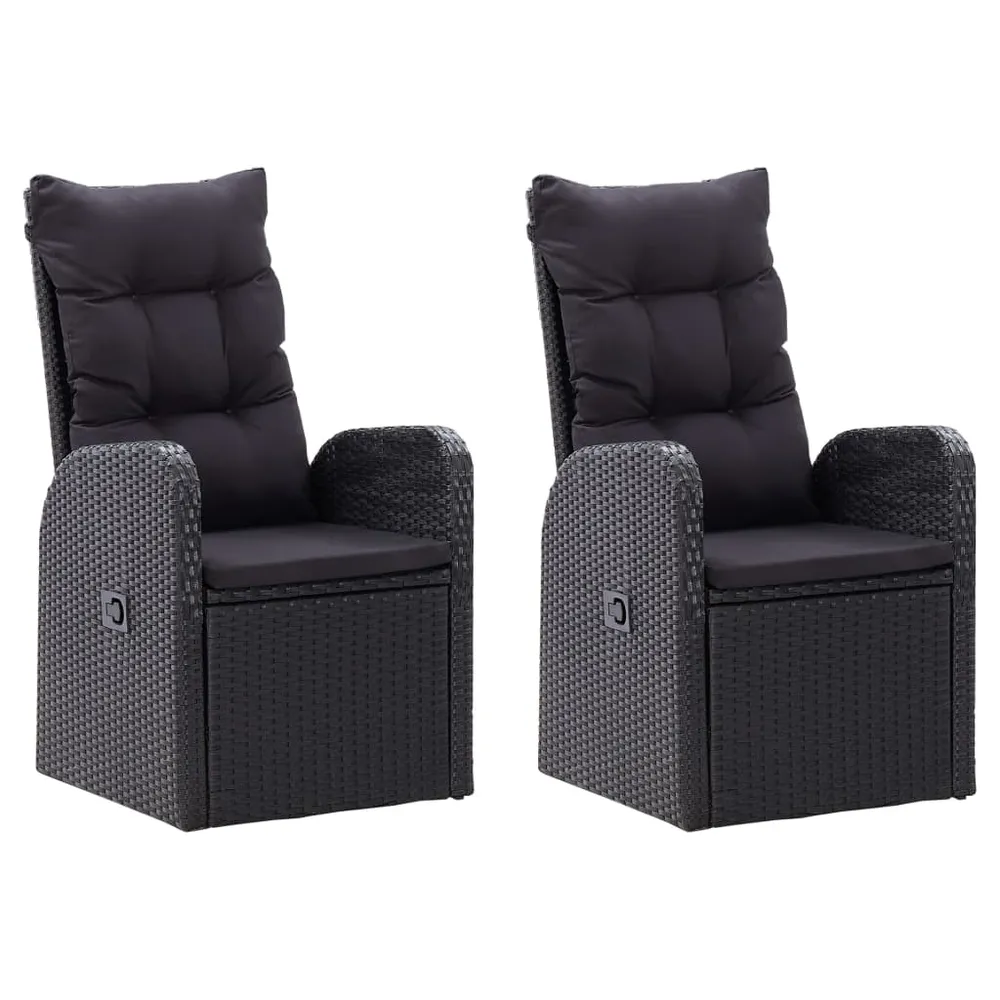 Mobilier de salle à manger de jardin avec coussins 7 pièces noir 02_0014613