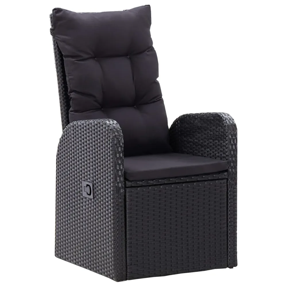 Mobilier de salle à manger de jardin avec coussins 7 pièces noir 02_0014613