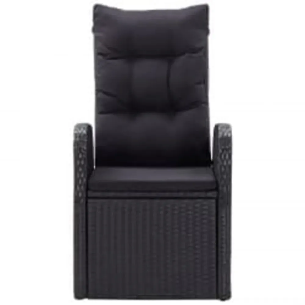 Mobilier de salle à manger de jardin avec coussins 7 pièces noir 02_0014613