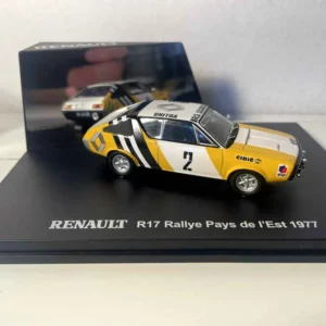 Renault 17 jaune et blanche numéro 2 rallye pays de l'Est de 1977 (coffret boite rectangle) - IXO