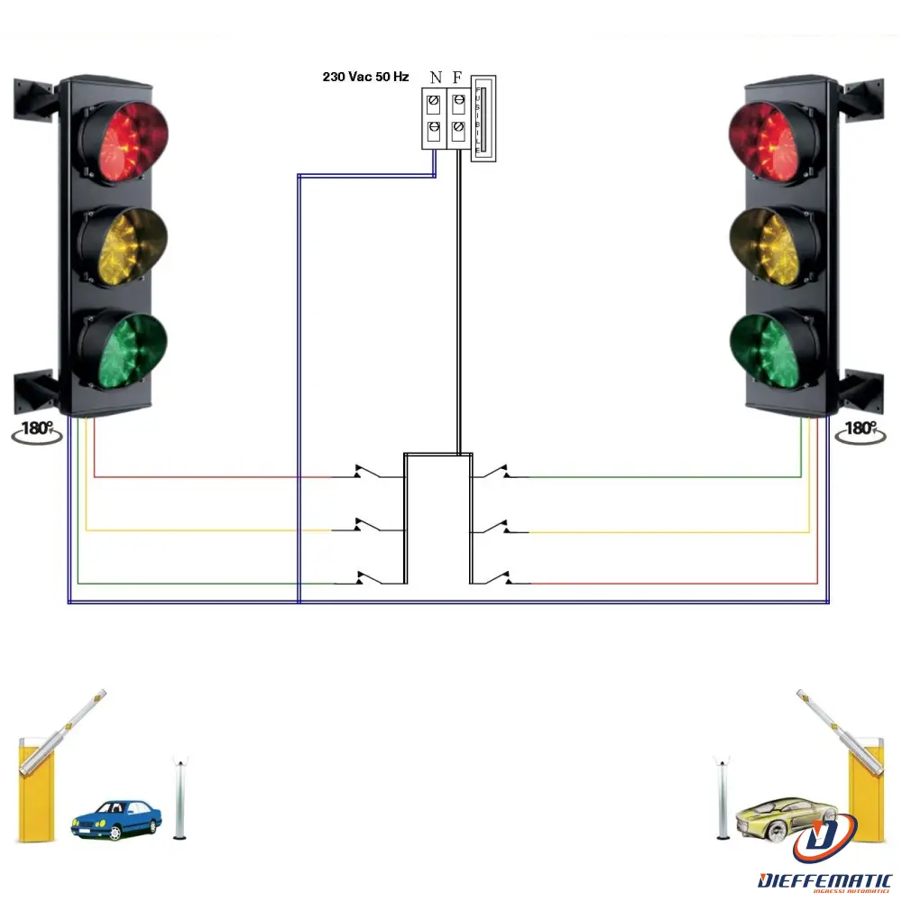 2 Semafori 3 Luci 6 Schede Da 24 Led Rossi Gialli Verdi Securvera Sk-Stls3Lrgva