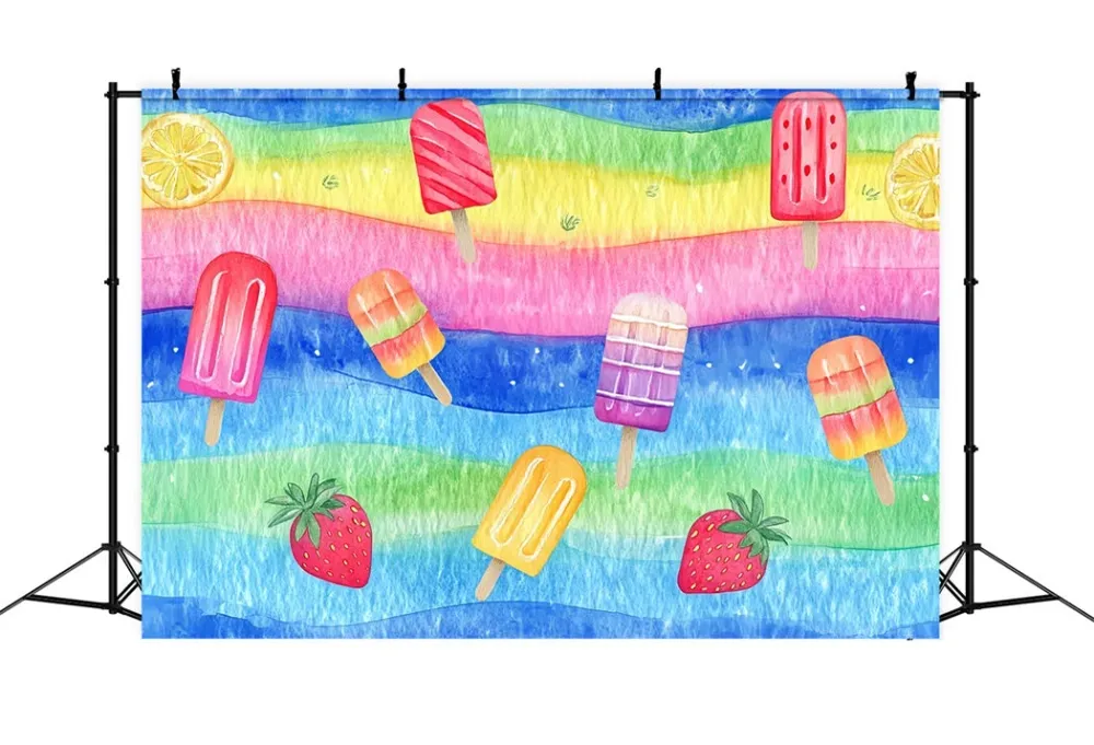 Toile de fond Abstrait Motif Été Arc-en-Ciel Glace Photo CSH58-187