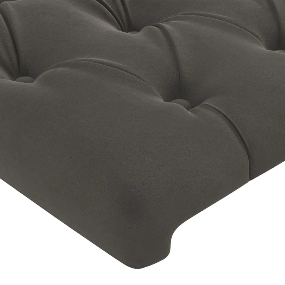 Tête de lit accessoire couchage chambre à coucher meuble capitonné en 2 parties 72 x 7 x 78/888 cm tissu velours gris somb...