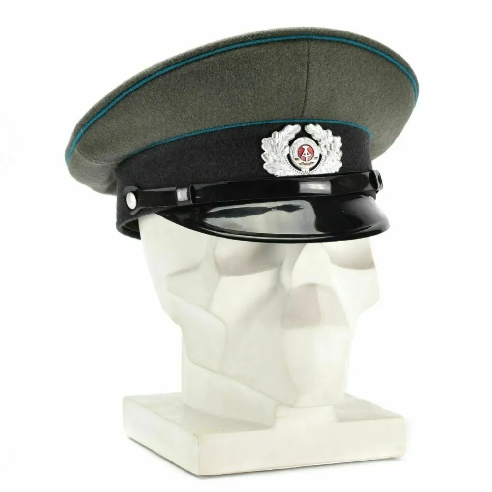 Étui de selle Casquette à visière originale de l'armée NVA d'Allemagne de l'Est, chapeau à visière militaire des forces ér...