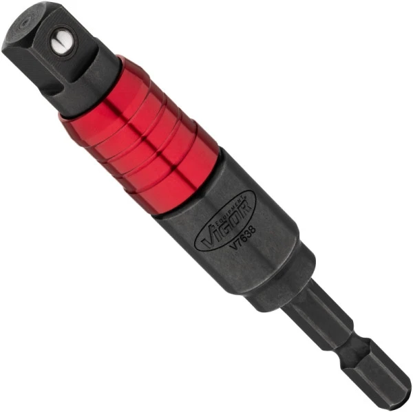Adaptateur pour majeur à douille VIGOR avec joint six pans 63 (1/4") carré 10 mm (3/8") 16 mm V7638 ache...