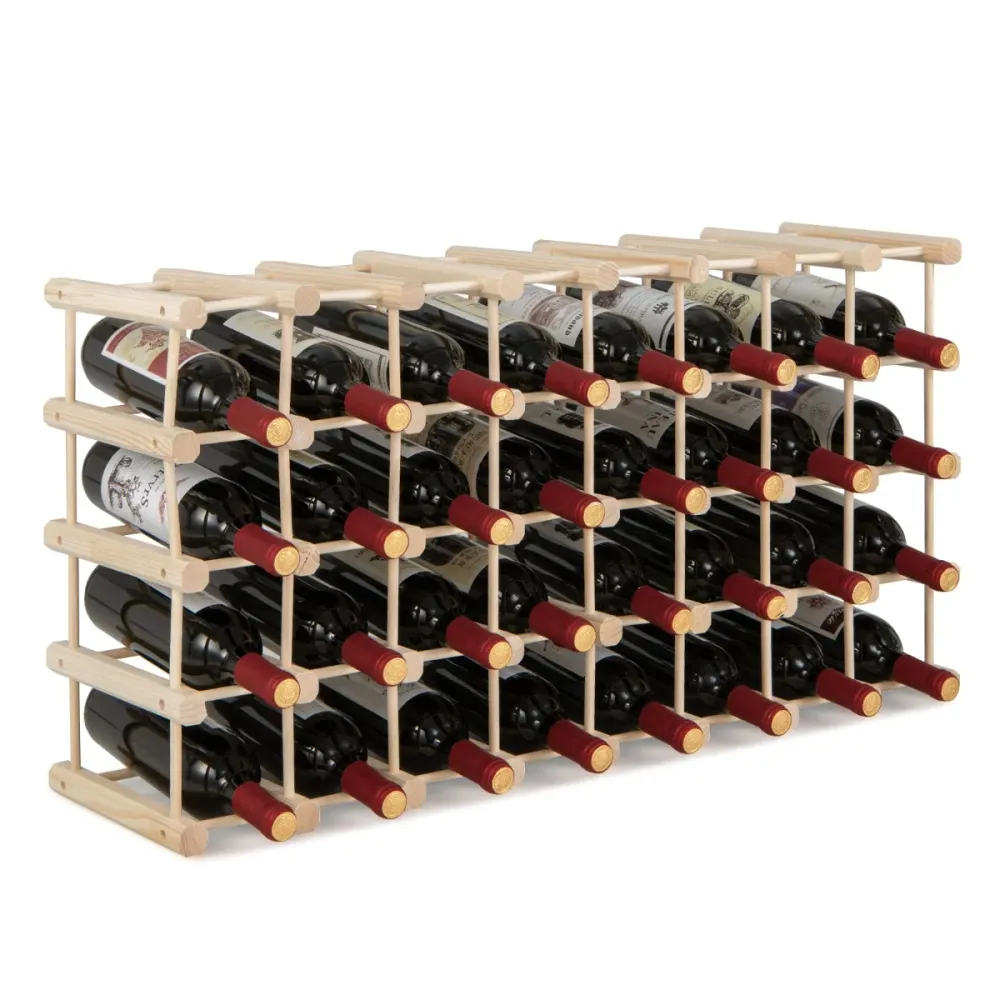 Casier à vin modulaire pour 36 bouteilles 44,5 x 24 x 86 cm facile à configurer design naturel bois de pin 20_0011043