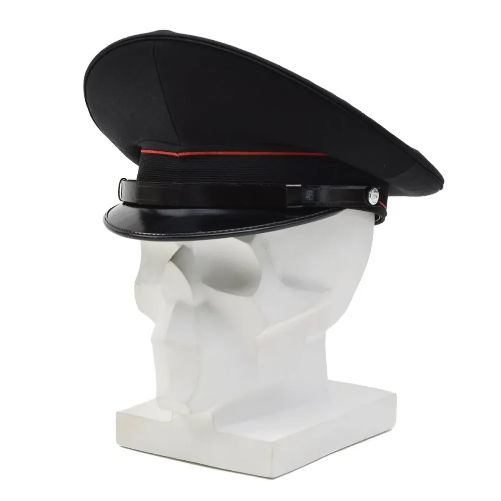 Casquette à visière militaire italienne originale, chapeau d'armée en surplus de laine rétro noir