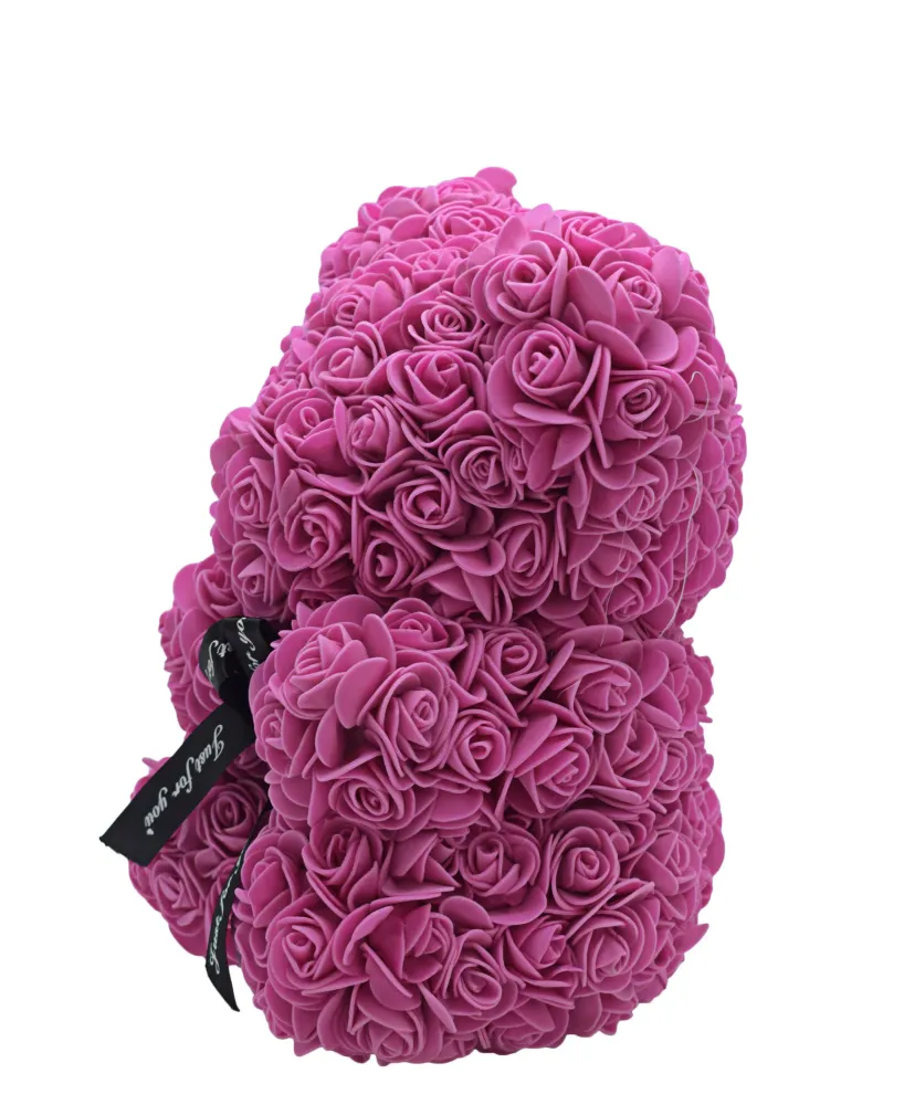 Lovers Design Floral Teddy Bear - Violet