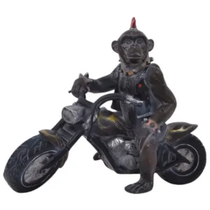 Statuette animal motard en polyrésine Singe - Compatible Universelle