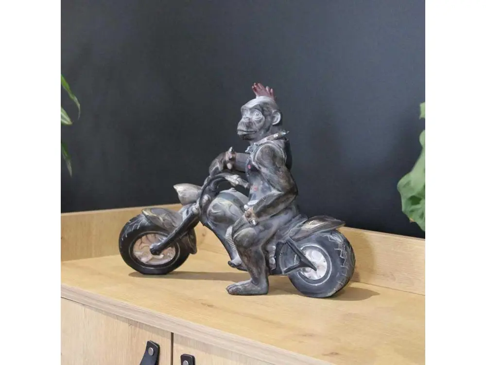 Statuette animal motard en polyrésine Singe - Compatible Universelle