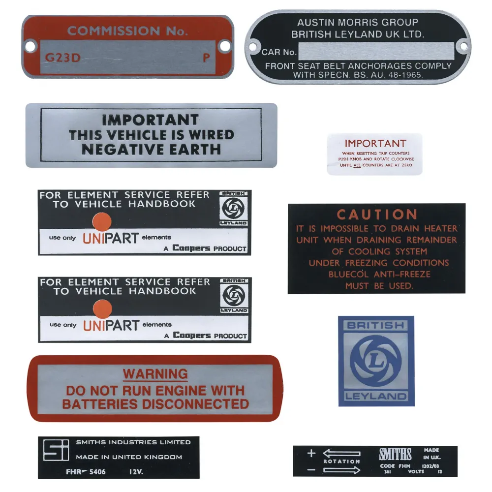 DECAL KIT MGB GT 1972-1975 - Compatible Universelle