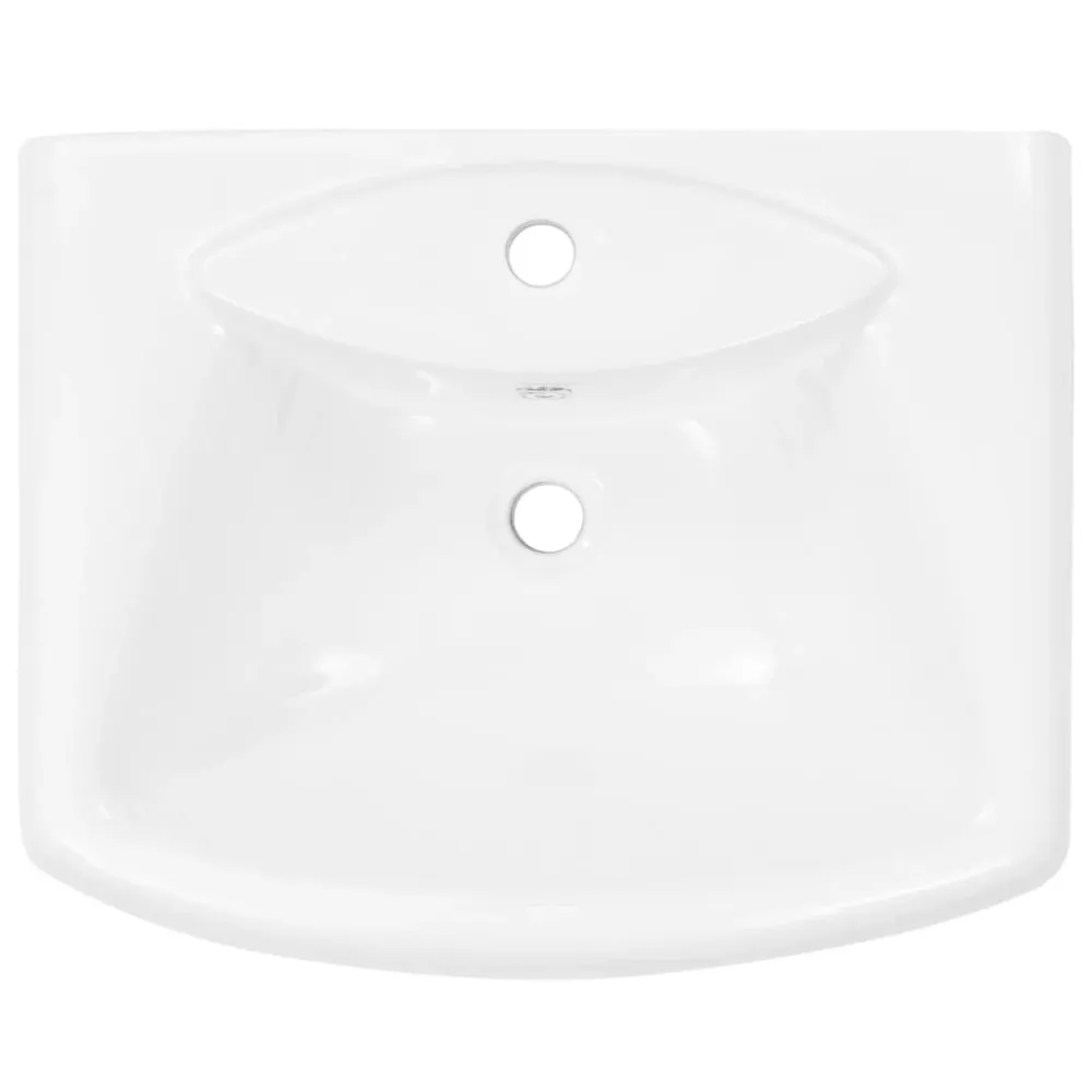 Lavabo autoportant avec socle 58 x 47 cm céramique blanc 02_0002569 par SW-MOTECH