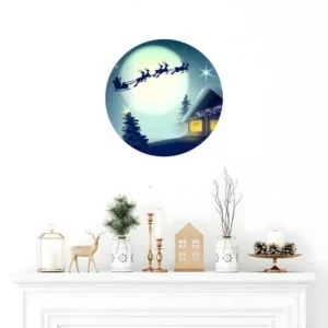 Racing Sticker Noël voyage du père noël - Autocollants stickers adhésifs noël - décoration fêtes - 40x40cm