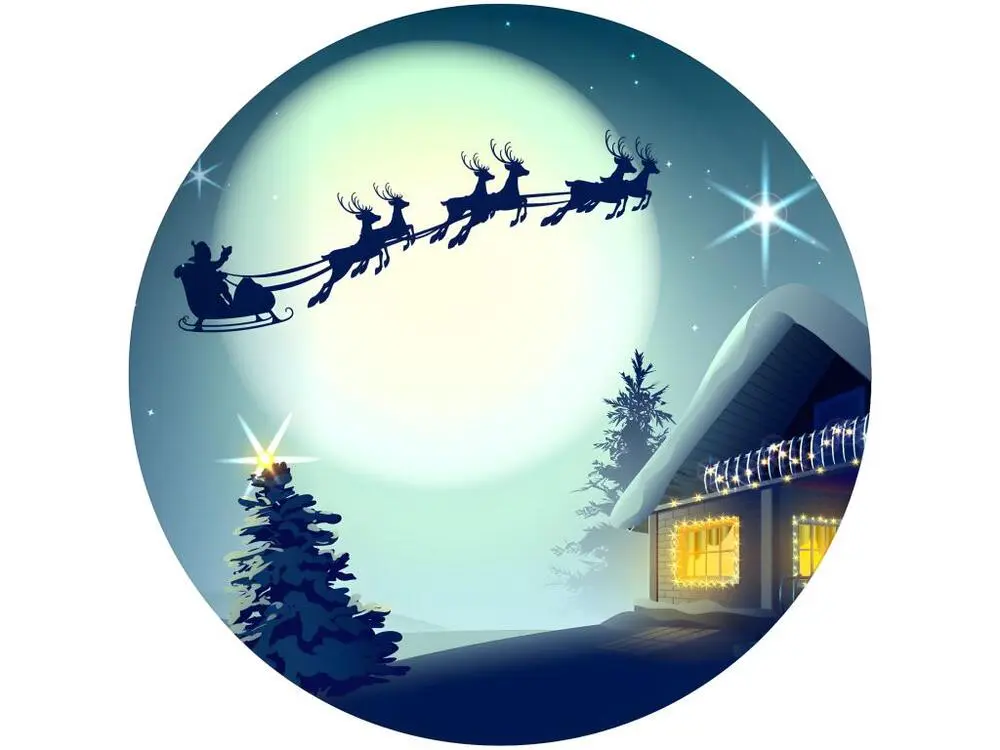 Racing Sticker Noël voyage du père noël - Autocollants stickers adhésifs noël - décoration fêtes - 40x40cm
