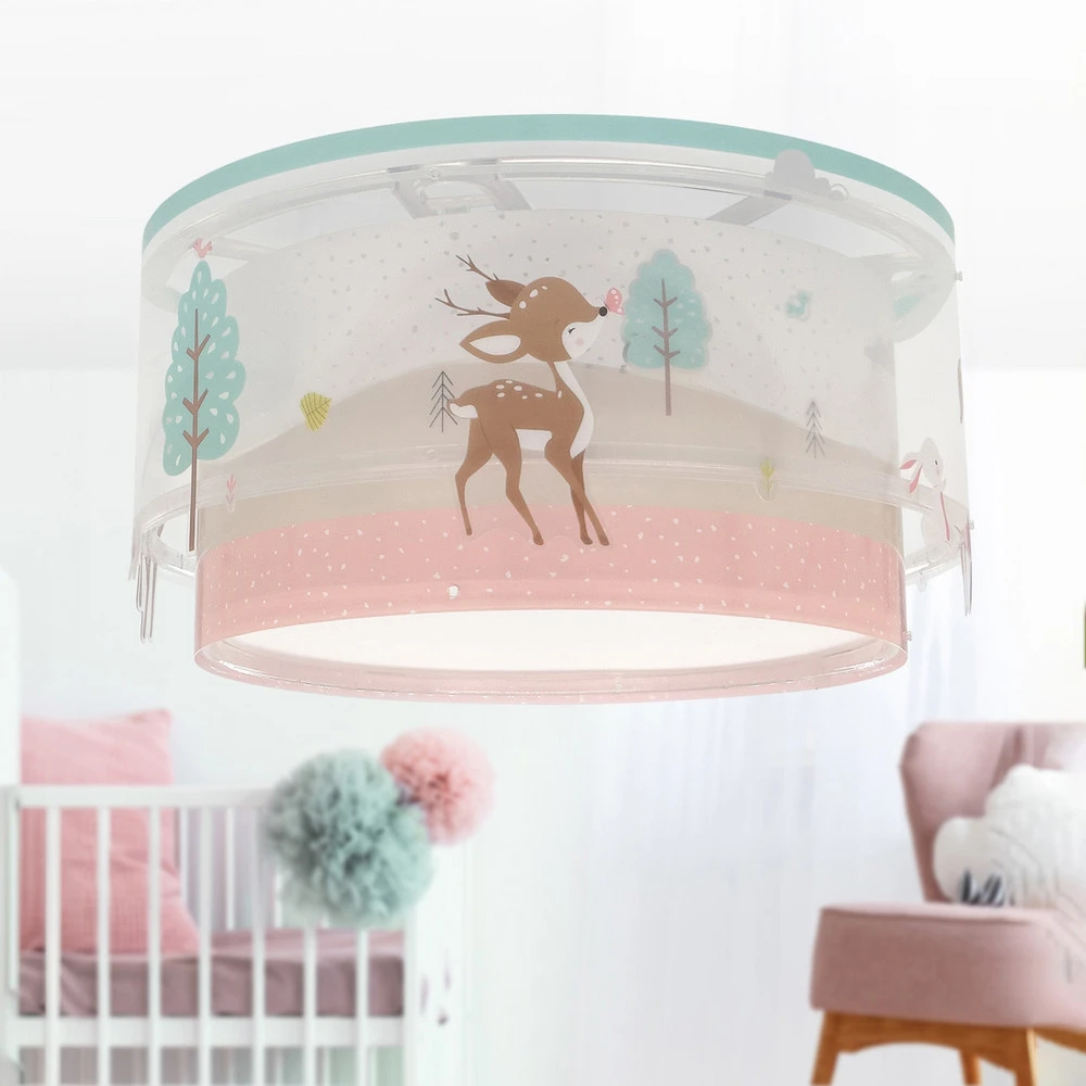 Sangle de fixation Dalber Plafonnier pour enfants Loving Deer, motif chevreuil