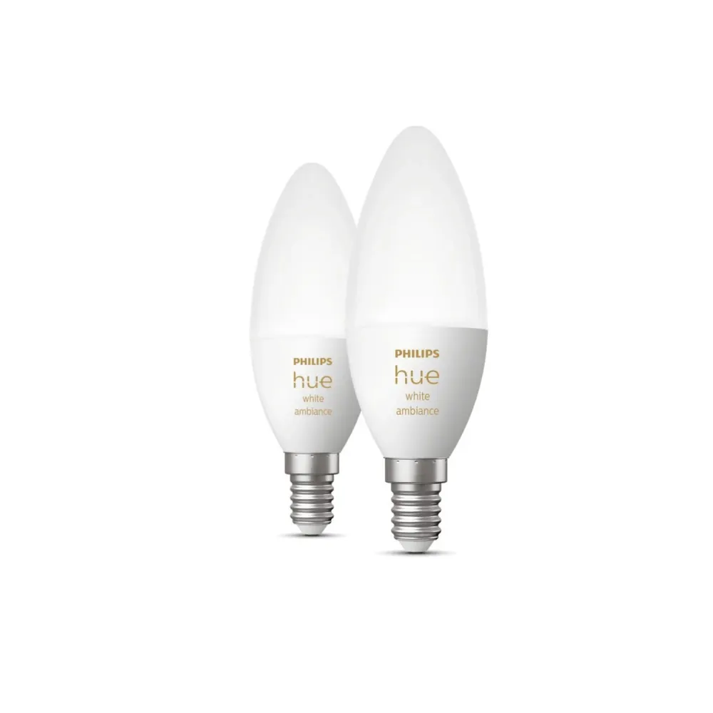 Ampoule de plaque Kit de 2 ampoules connectées Philips Hue B39 E14 5.2W 470 lumens